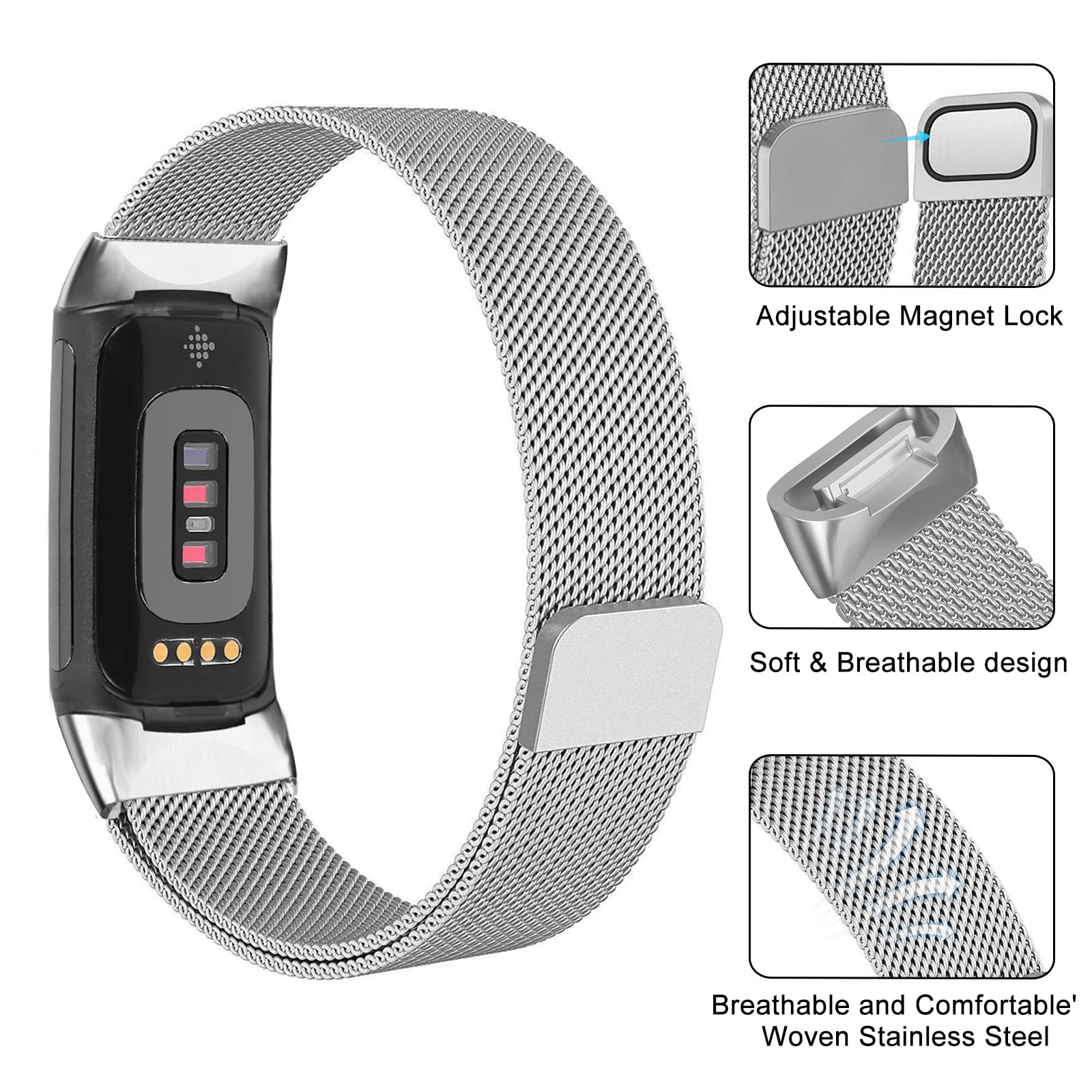 Milanaise-Schlaufe für Fitbit  – Milanese Loop Magnetic Bewertung und Preis